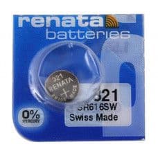 Renata 321 SR616SW (Original) 1.55V 15mAh Silver Oxide Button Cell Battery - View 1