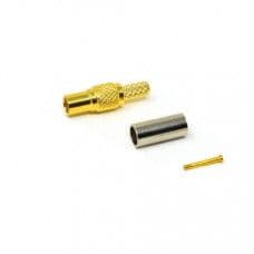 MMCX Coaxial Connector Male Straight Gold Plated Crimp Type - View 1