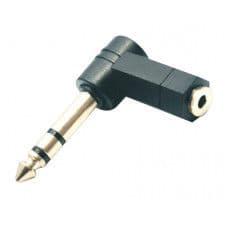 MX 6.35mm P-38 Stereo Male Plug To 3.5mm EP Stereo Female Socket Connector Right Angle Moulded (MX-3521) - View 1