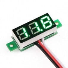 0.72 cm (0.28 inch) 0-100V Three Wire DC Voltmeter Green - View 1