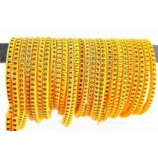Self Locking Yellow Flexible Cable Marker PVC Ferrules (Numbered A to Z) 1.5 sq mm - View 1