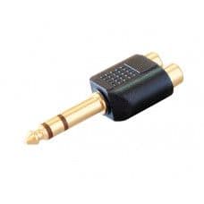 MX 6.35mm P-38 Stereo Male Plug To MX 2 RCA Female Connector Gold Plated (MX-558) - View 1