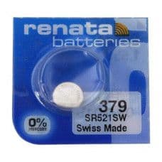 Renata 379 SR521SW (Original) 1.55V 16mAh Silver Oxide Button Cell Battery - View 1