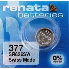 Renata 377 SR626SW (Original) 1.55V 28mAh Silver Oxide Button Cell Battery - View 1