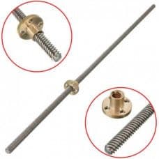 350mm Trapezoidal 4 Start Lead Screw 8mm Thread 2mm Pitch Lead Screw with Copper Nut - View 1