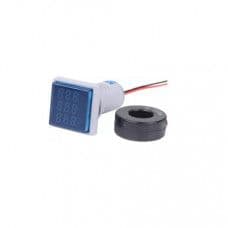 Blue AC50-500V 0-100A 0- 100Hz 22mm AD16-22AVHz Square LED Voltage Current Hertz 3 IN 1 Indicator - View 1