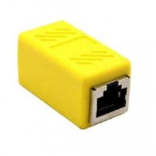 Yellow RJ45 Female To Female CAT6 Network Ethernet LAN Connector Adapter - View 1