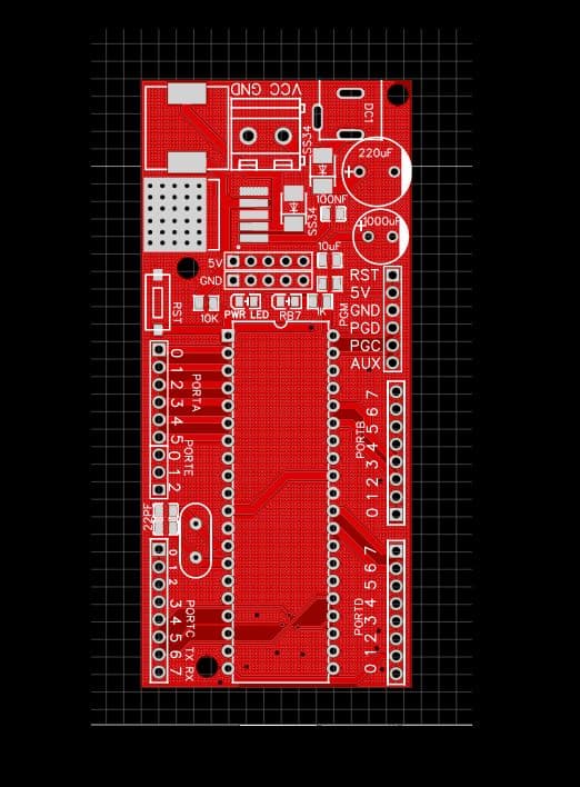 PIC DEVELOPMENT BOARD 40 PIN PIC16F877A PCB ONLY ET5677 - View 1