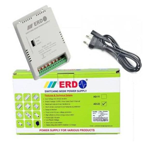 8 Channel CCTV Power Supply 12V 1A each channel ERD SMPS Adaptor AD-22 ET5824 - View 1