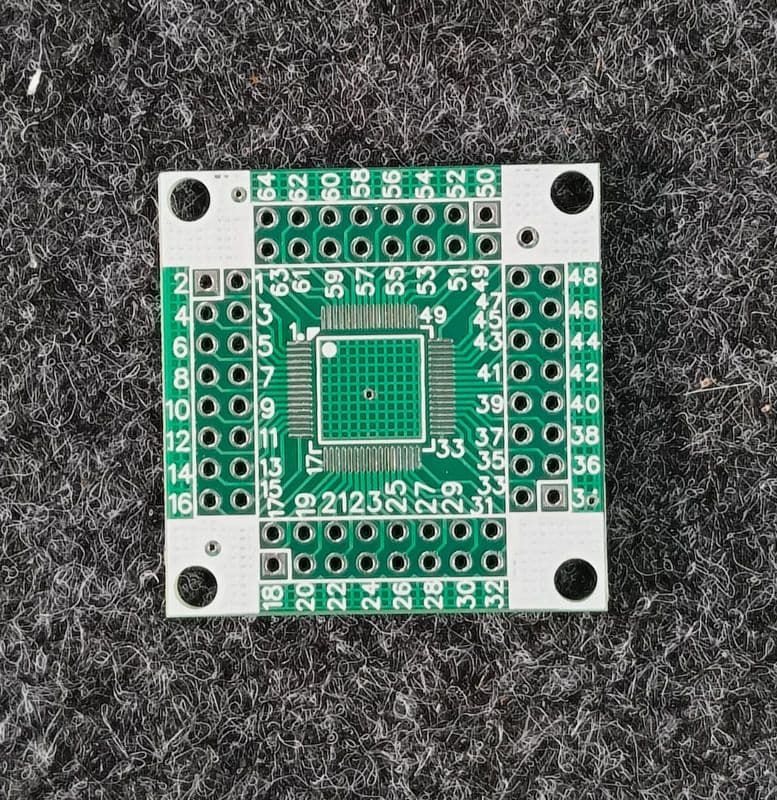 LQFP64 Breakout Board smd to DIP Adapter 35X36mm 0.5MM PITCH ET6562 - View 1