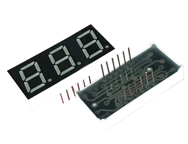0.56 inch 3 Digit 7 Segment Red LED Display CC 11 pin - View 2