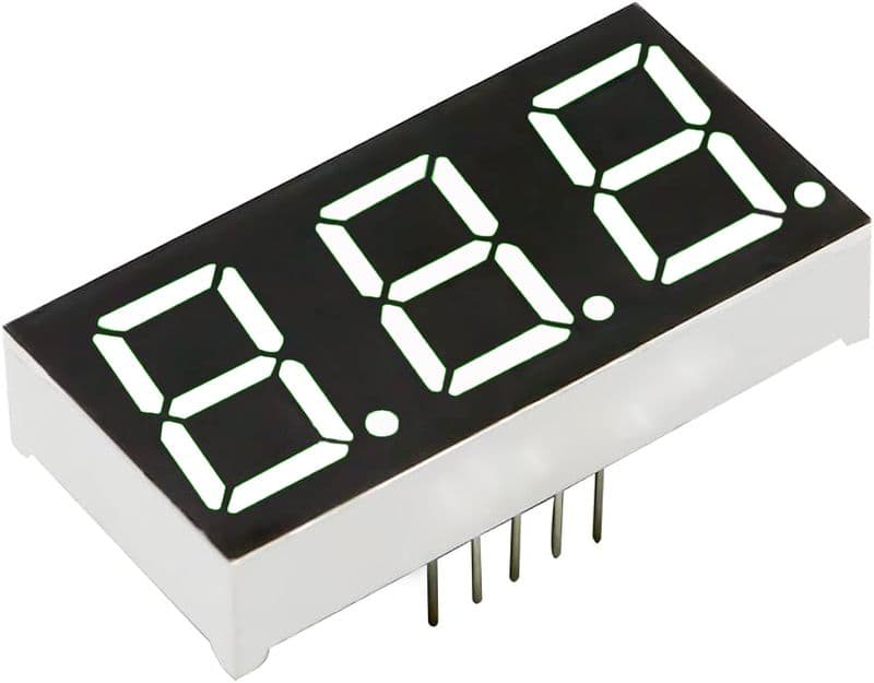 0.56 inch 3 Digit 7 Segment Red LED Display CC 11 pin - View 3