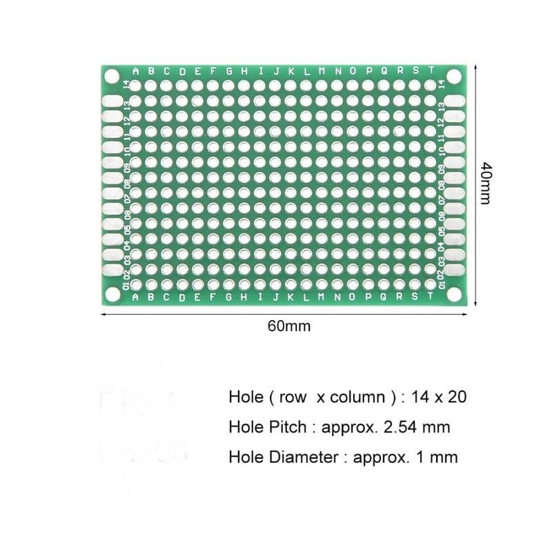 4x6cm Single Sided Universal PCB Prototype Board 2.54mm Pitch - View 2