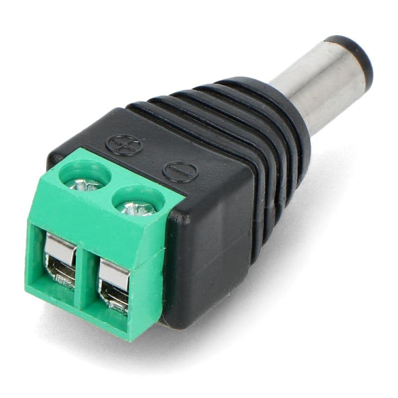 DC Power Jack Male Connector with 2 Pin Screw Terminal 2.1 x 5.5mm - View 2
