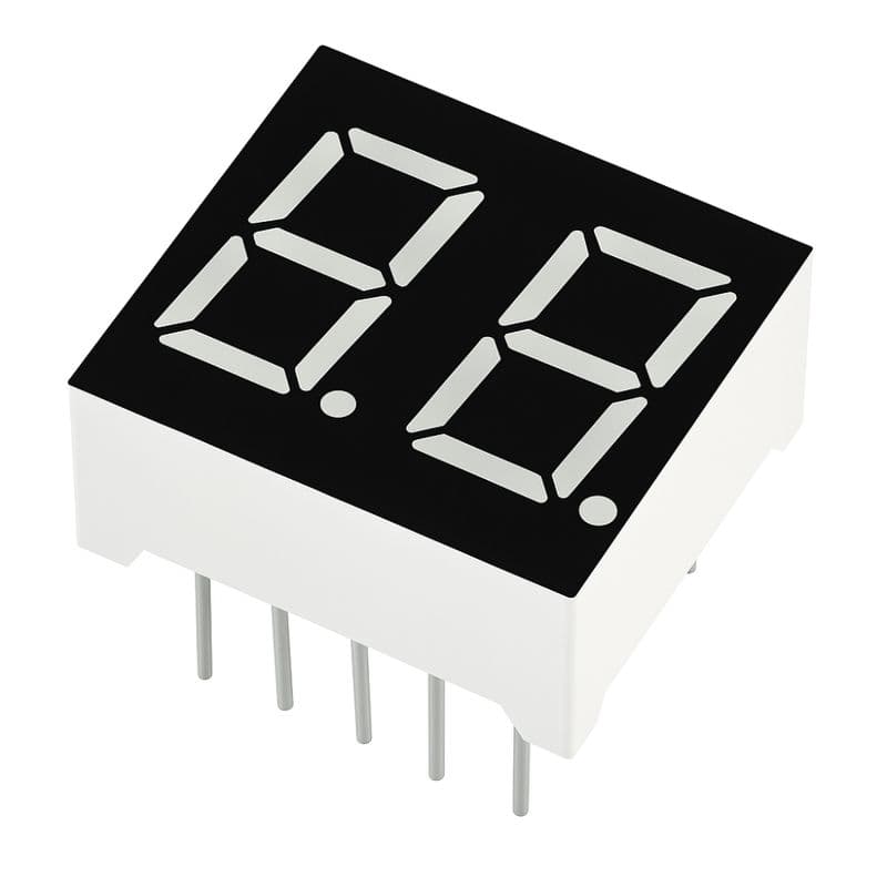 0.28 Inch 2-Digit Common Anode Red 7-Segment Display - View 1