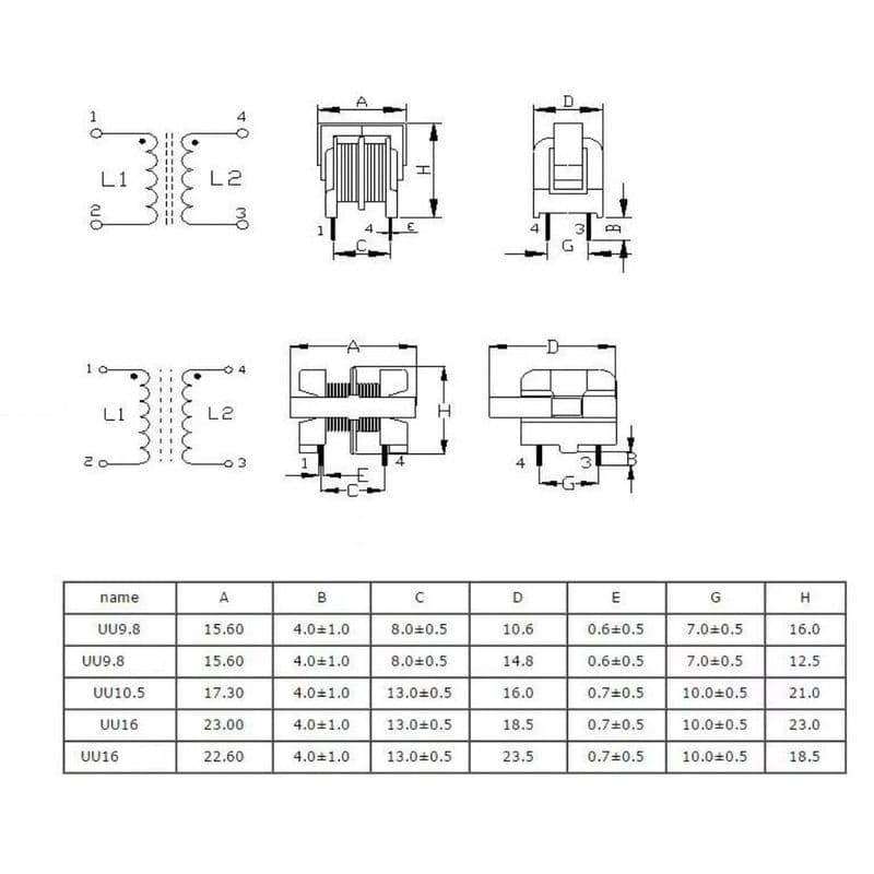 High Precision 10MH UU9.8 Ferrite Inductor Coil 0.27mm Winding Wire 7×8mm Core - View 3