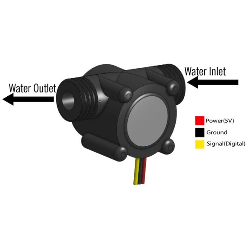 YF-S201 Water Flow Measurement Sensor with 1-30Liter/min Flow Rate - View 3