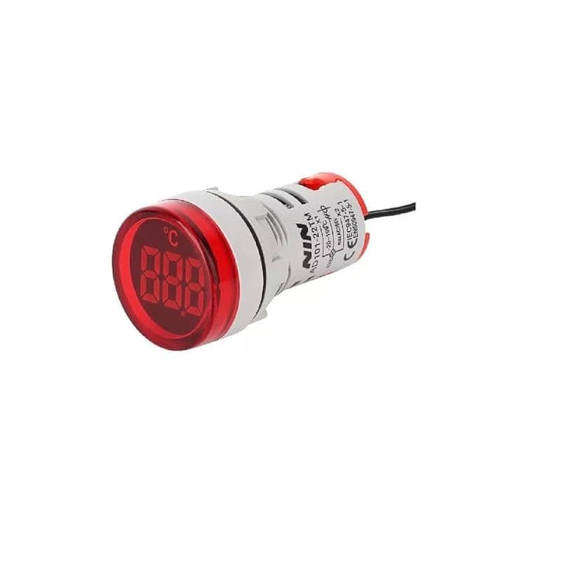 Red -20~199℃ 22mm AD16-22TM(AD101-22TM) Round LED Temperature Indicator Light - View 1