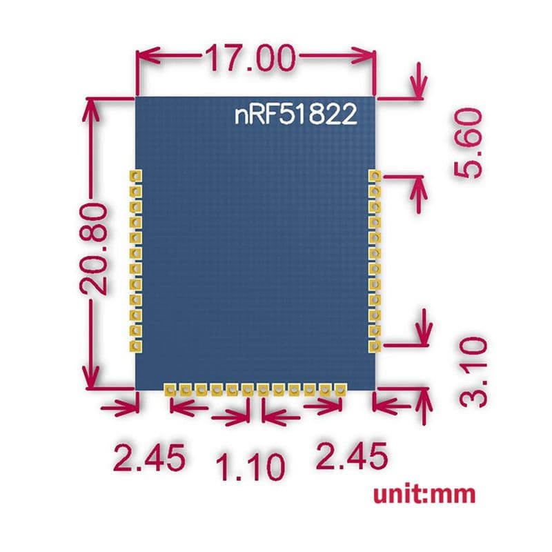 NRF51822 BLE4.0 Bluetooth 2.4G Wireless Module, Onboard Rev3 Low Power Consumption - View 3