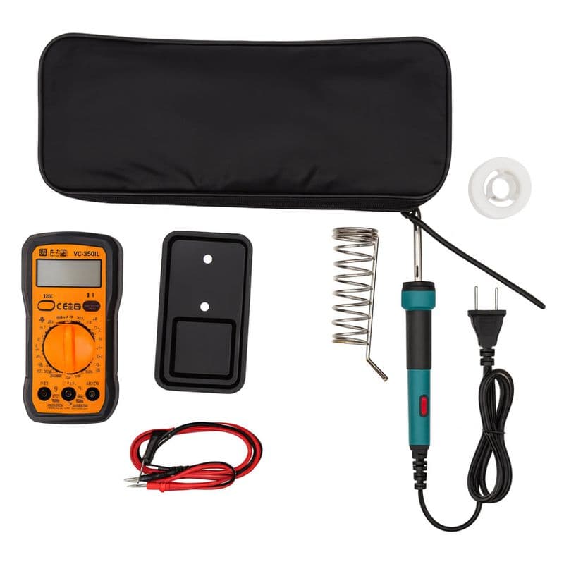 All-in-One 40W Soldering Iron Repair Kit – Multimeter Included with Kit Bag (Gold) - View 1
