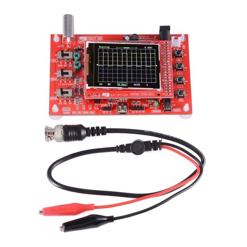 DSO138 2.4″ TFT Handheld Pocket-size Digital Oscilloscope Kit DIY Parts Electronic Learning Set Soldered - View 1