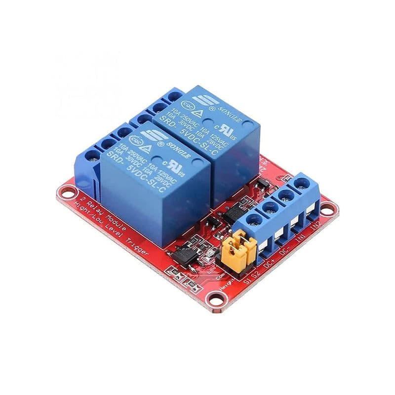 5V Two Channel Isolated Relay Module optocoupler High and Low Level Trigger - View 1