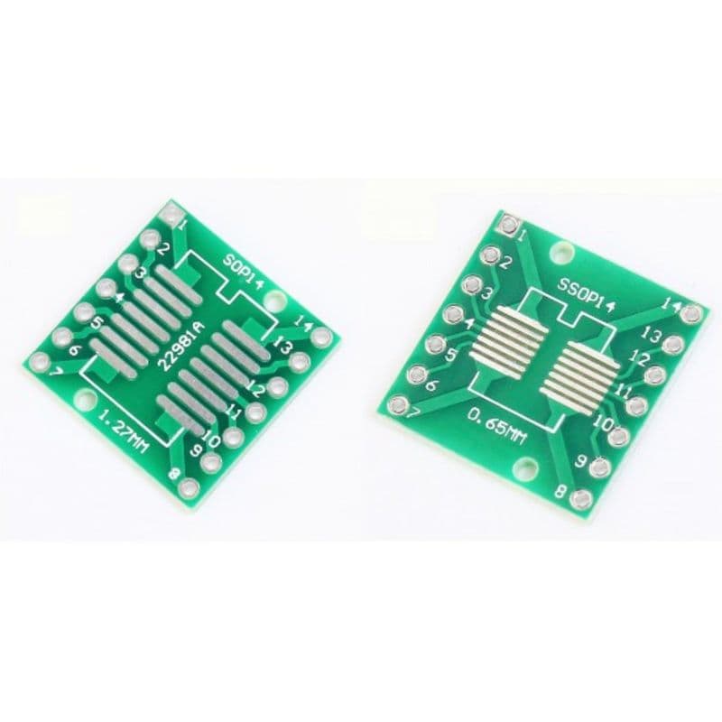SSOP14 0.65 and 1.27mm pitch adapter board - View 1