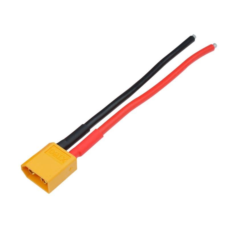 SafeConnect XT60 Male with 14AWG Silicon Wire 10cm - View 1