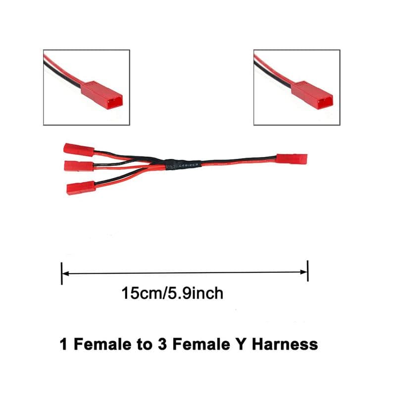 JST 1 Female To 3 Female Parallel Connection Cable - View 3