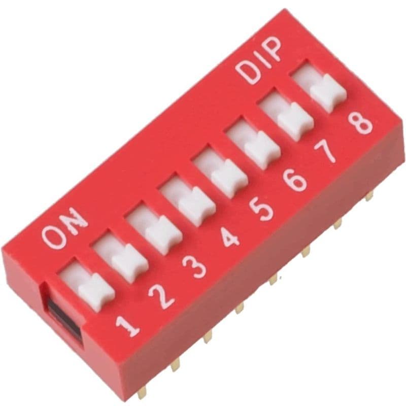 DIP Switch 16 Pin (8 Bit) Pitch 2.54mm - View 1