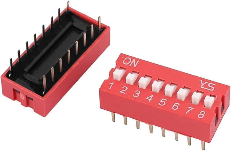 DIP Switch 16 Pin (8 Bit) Pitch 2.54mm - View 2