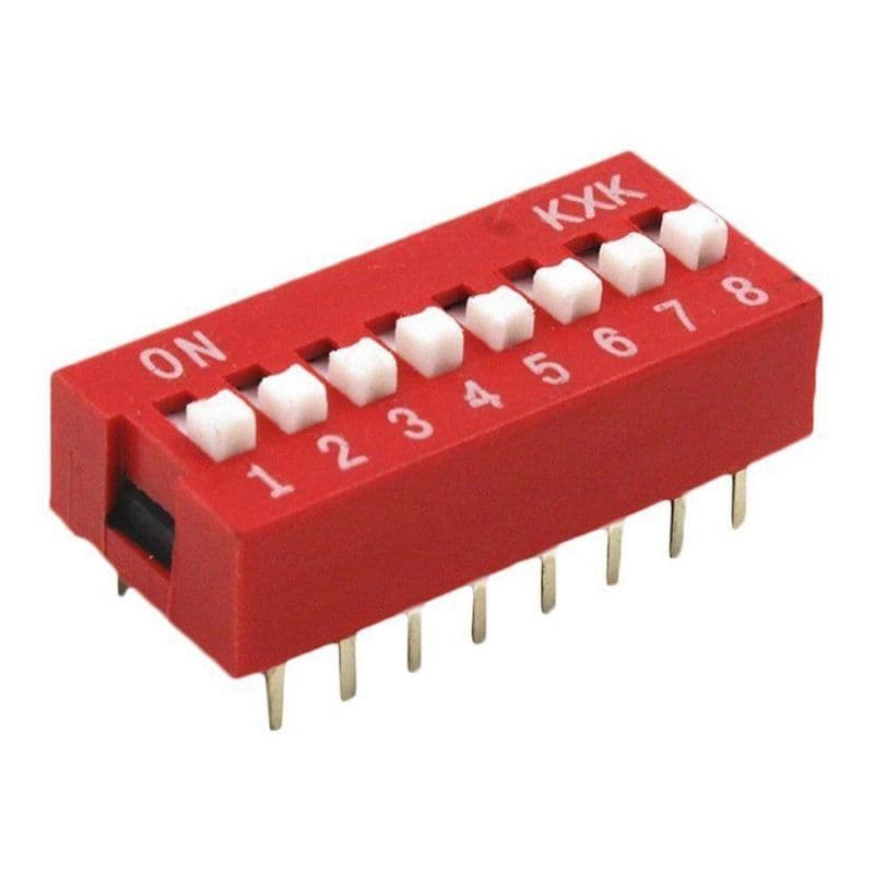 DIP Switch 16 Pin (8 Bit) Pitch 2.54mm - View 3