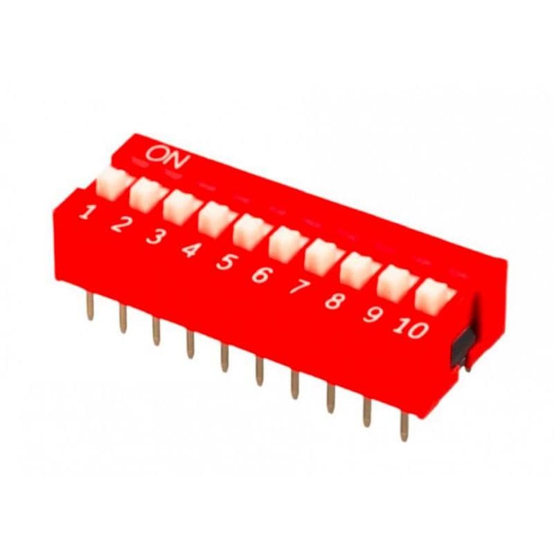 DIP Switch 20 Pin (10 Bit) Pitch 2.54mm - View 1
