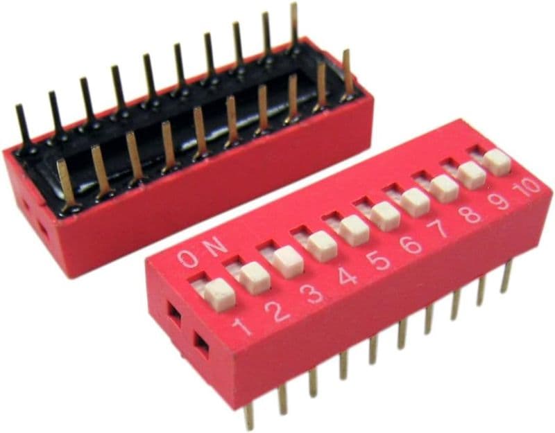 DIP Switch 20 Pin (10 Bit) Pitch 2.54mm - View 3