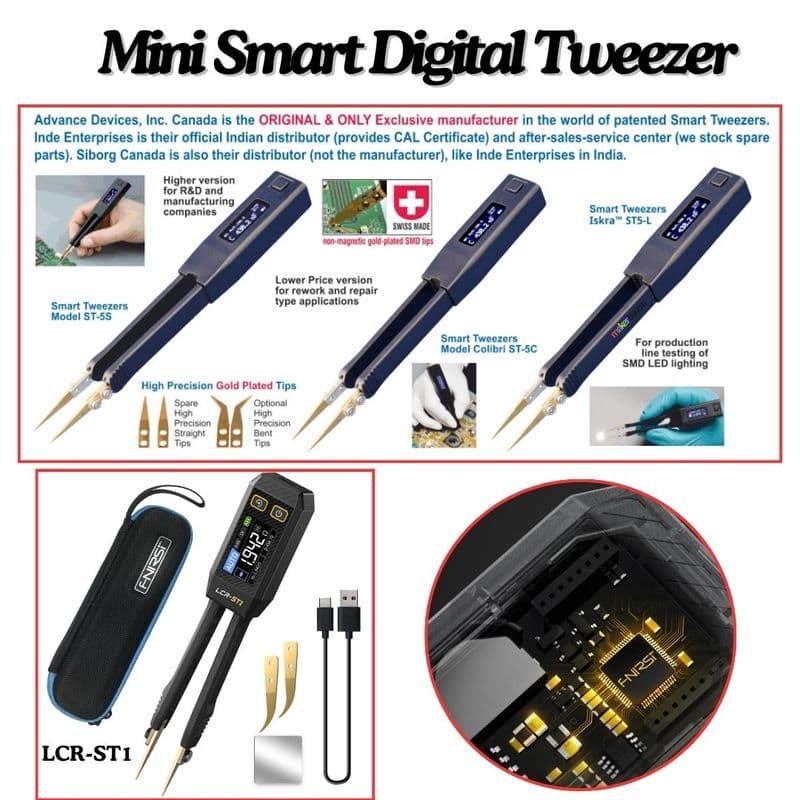 FNIRSI LCR-ST1 Mini Smart Tweezer LCR SMD ESR Tester - View 2