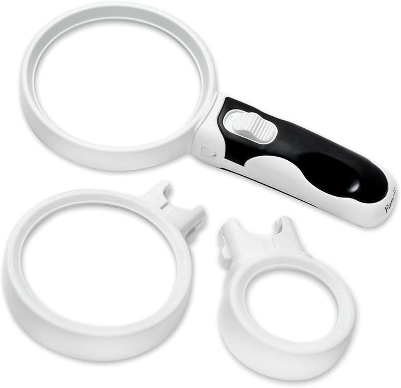 Magnifying Glass with Light - 3 Lens Set (2x + 3.5x + 10x) - View 1