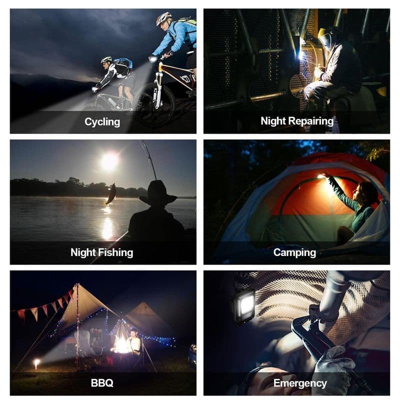 4-Modes Type C/Micro USB Keychain Flashlight White COB LED with Bottle Opener, Magnetic Base and Folding Bracket - View 3