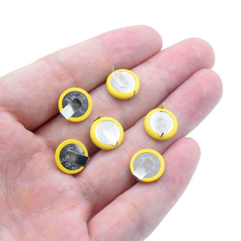 CR1220 3V Non Rechargeable Lithium Coin Cell with Solder Tabs (PCB Mountable) - View 3