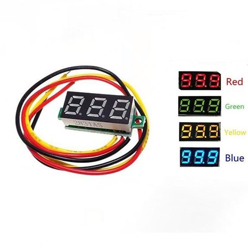 0.28in 0-100v DC Voltmeter Module Three Wire - View 1