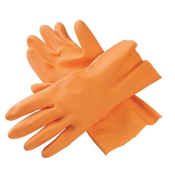 Cut Glove Reusable Rubber Hand Gloves (Pair) - Orange - View 1
