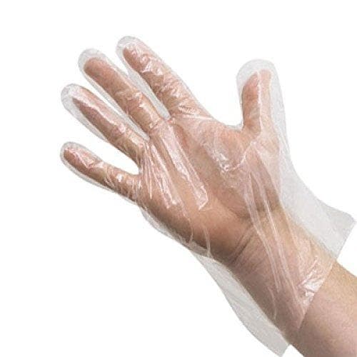 Plastic Transparent Disposable Clear Gloves White (Pack of 100) - View 2
