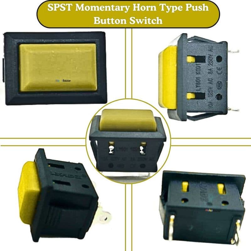 21x15 SPST Momentary Horn Type Rectangular Push Button Switch - View 3