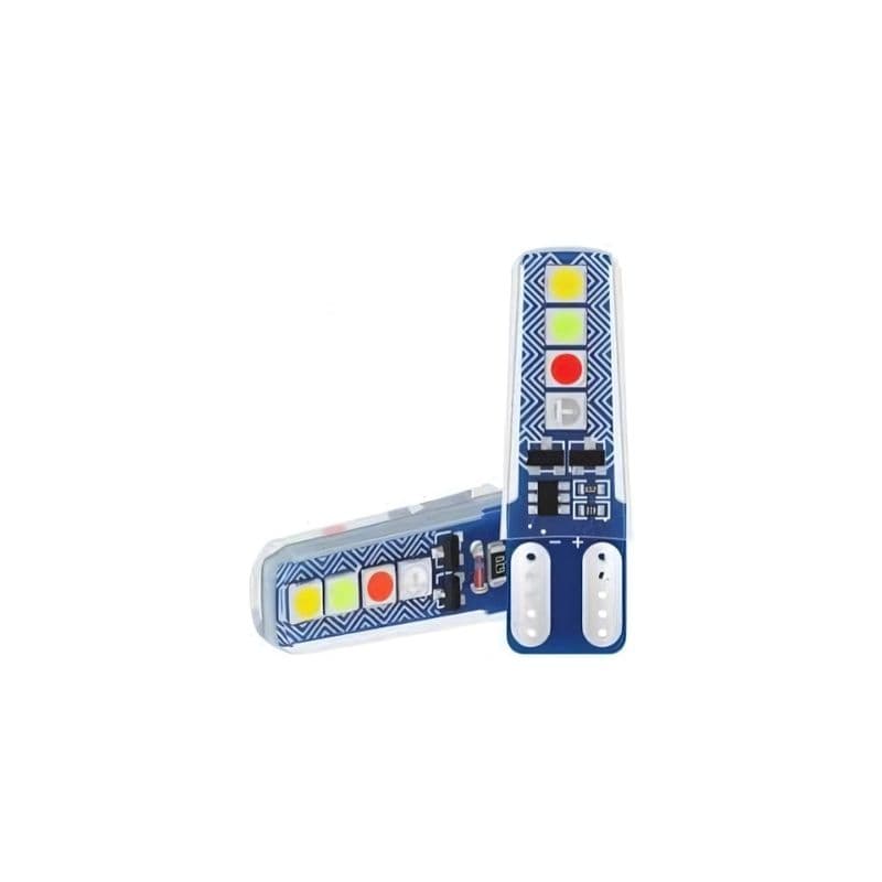 T10 RGB 8-SMD LED Vehicle Parking Light Bulb Auto-Running + Flashing - View 2