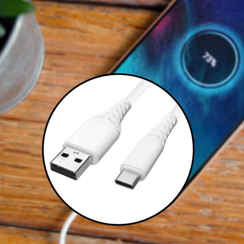 Generic: (Low Cost) Type-C USB Data Cable Black/White - View 3