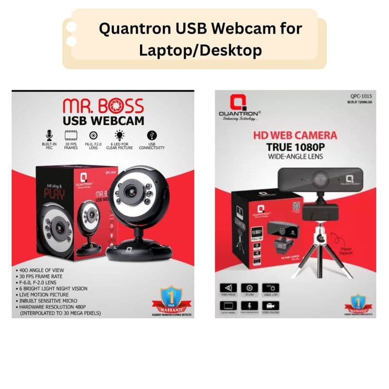 Quantron USB Webcam for Laptop/Desktop - View 1