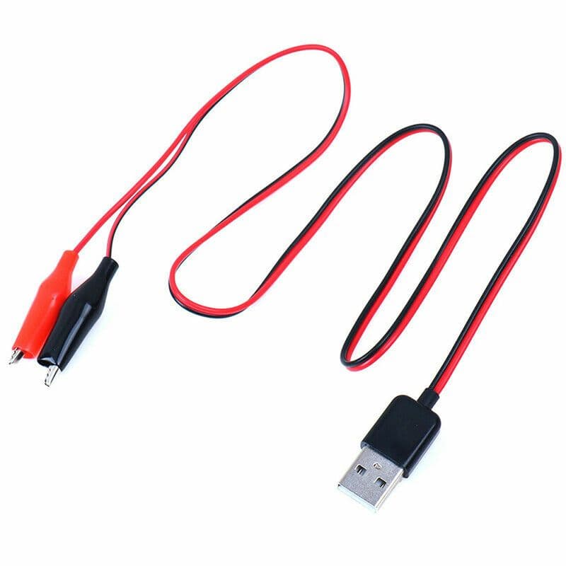 Alligator Test Clips Clamp to USB Male Connector - 60cm - View 1