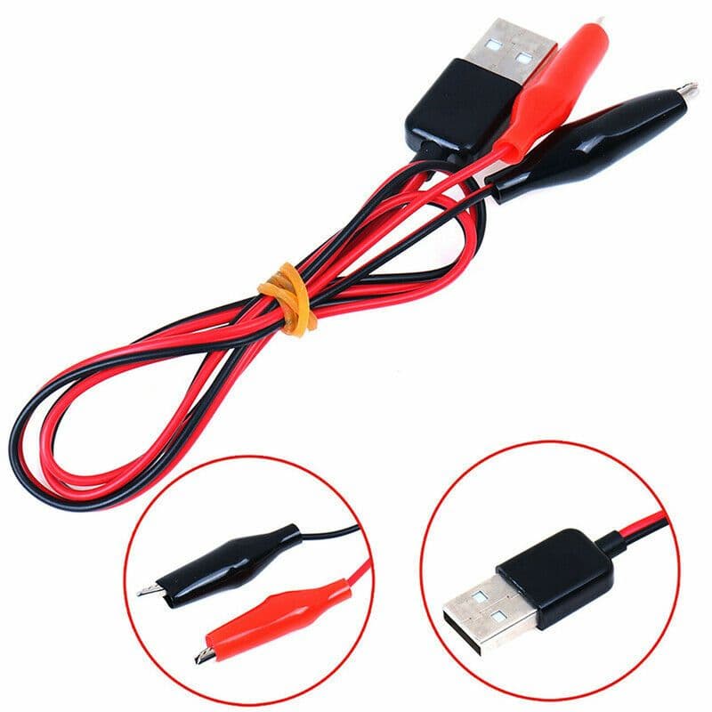 Alligator Test Clips Clamp to USB Male Connector - 60cm - View 2
