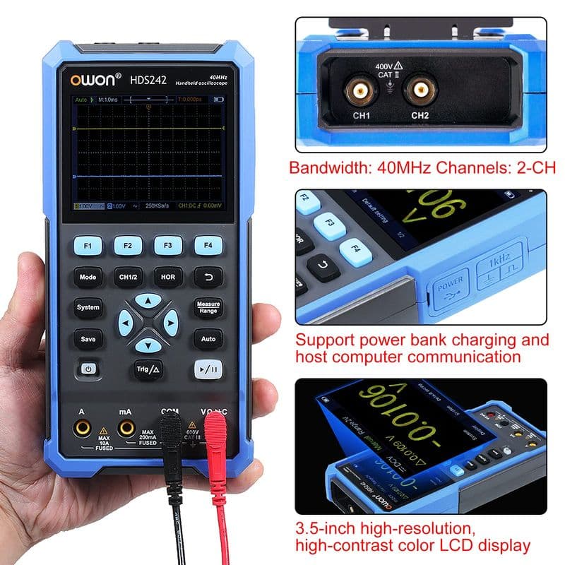 Owon: HDS242 40Mhz Handheld Digital Oscilloscope - View 1