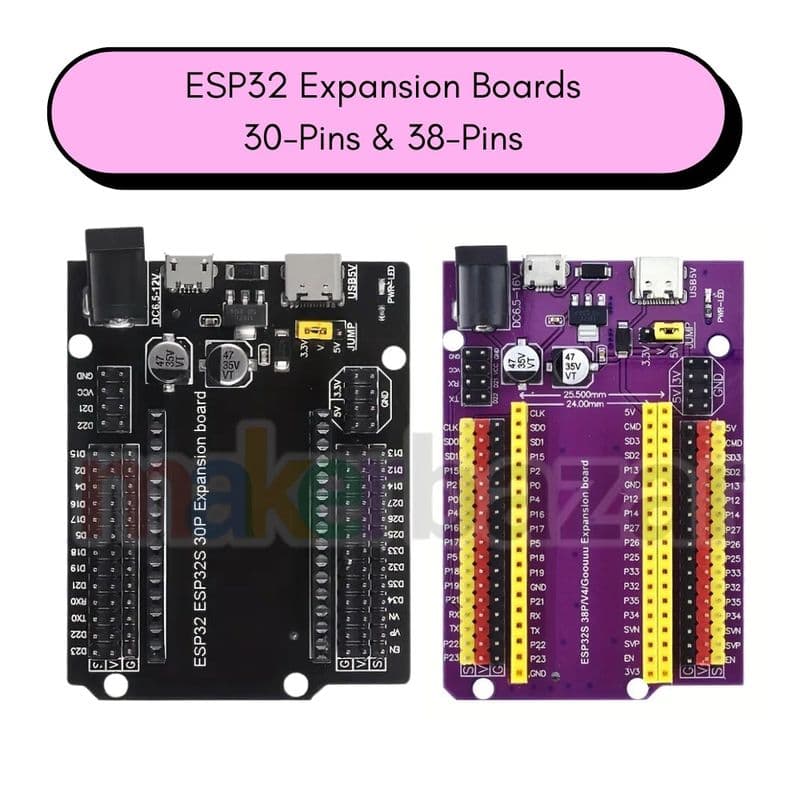 ESP32 GPIO Expansion Board with Type-C USB and Micro USB - View 1