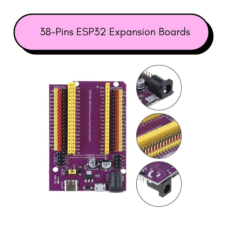 ESP32 GPIO Expansion Board with Type-C USB and Micro USB - View 3